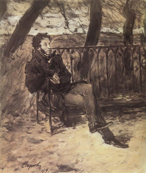 Alexander Pushkin (1865-1911) in a Park, 1899