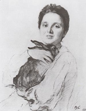 Valentin Aleksandrovich Serov - Portrait of K.A. Obninskaya with bunny