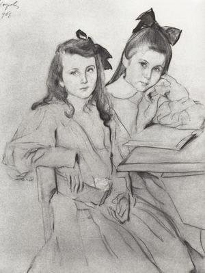 Valentin Aleksandrovich Serov - Girls N.A. Kasyanova and T. A. Kasyanova